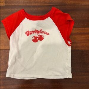 Red and White Baby Tee
